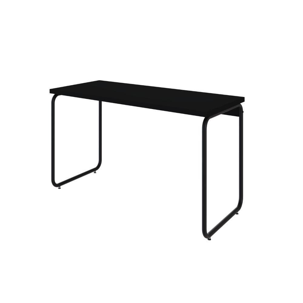 Mesa Office 120x60x75cm Round Preto ônix - Preto ônix -