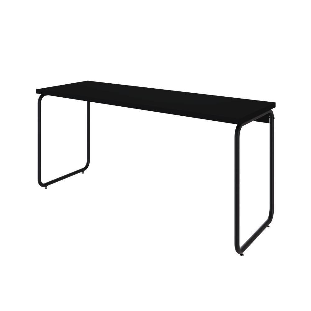 Mesa Office 150x60x75cm Round Preto ônix - Preto ônix -