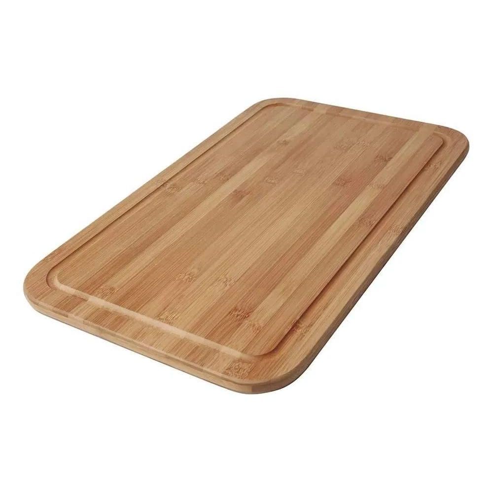 Tabua De Carne Madeira Bambu Churrasco Grande 50 X 30Cm Mor