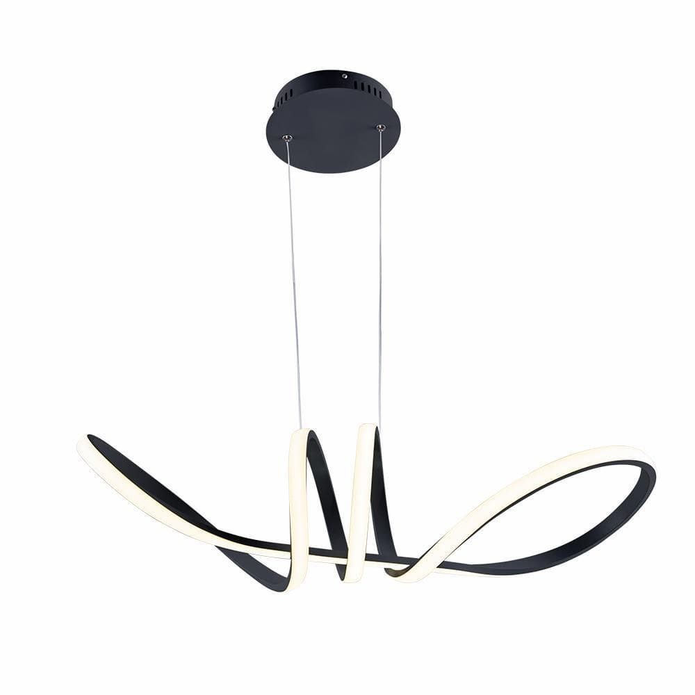 Lustre Pendente Moderno Led Curvas 42W Sala Quarto Cozinha
