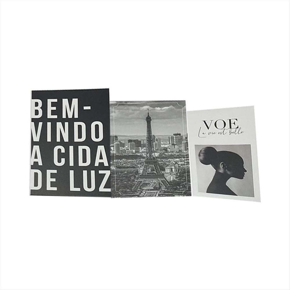 Kit 3 Livros Fake Conjunto Caixa Porta Objeto Decorativo