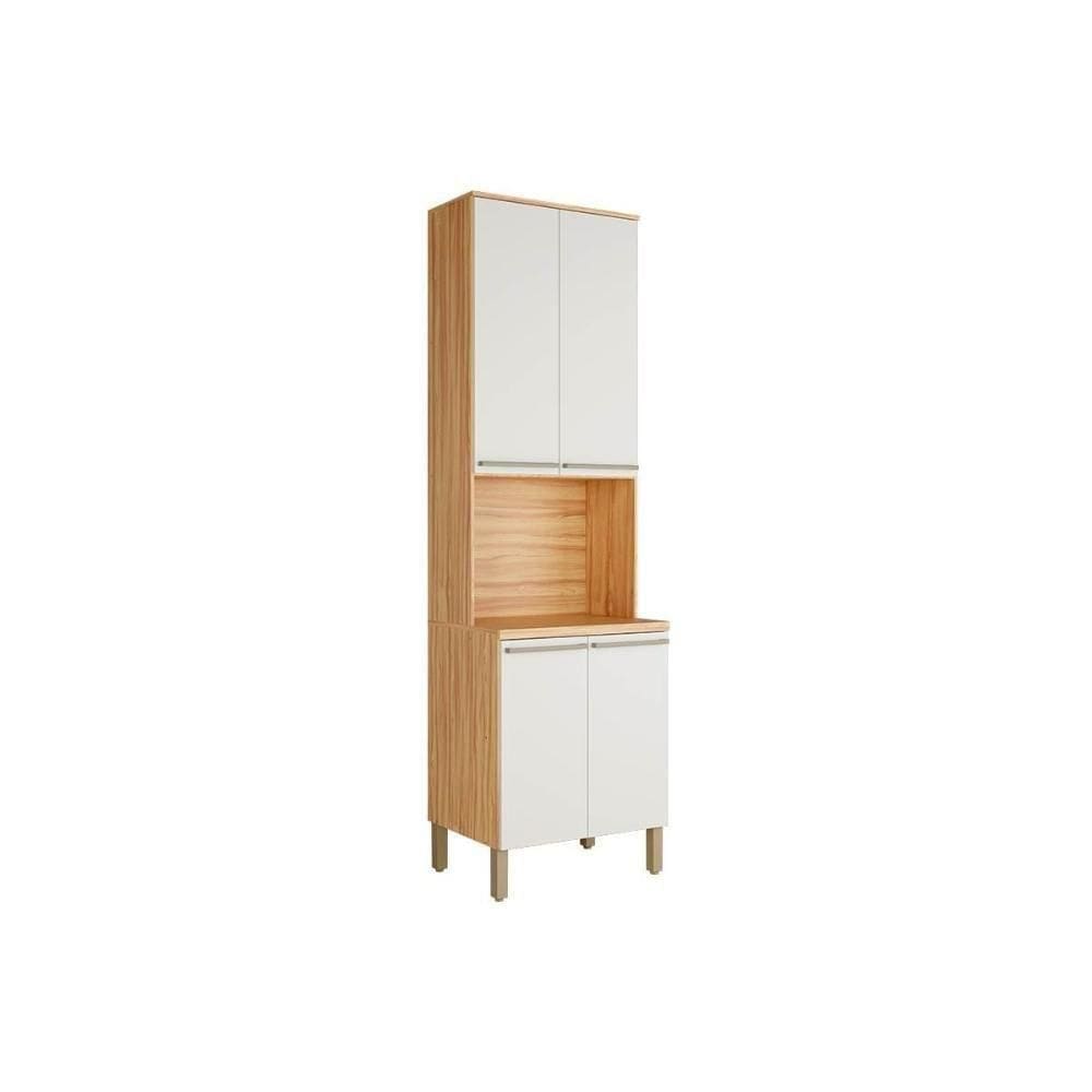 Paneleiro De Cozinha Napoli Prime C-1 Forno E 4 Portas 66x222cm Amendoa-off White - Ronipa