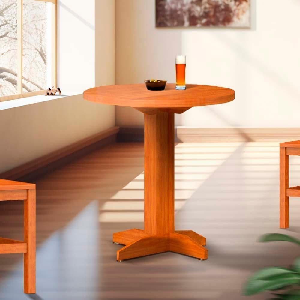 Bistrô Baixo De Madeira Maciça Marrom Lara Nemargi