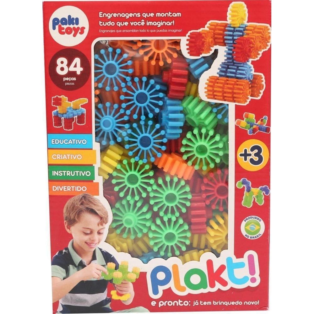 Plakt Formas De Montar Coloridas Criativo Infantil 84 Peças
