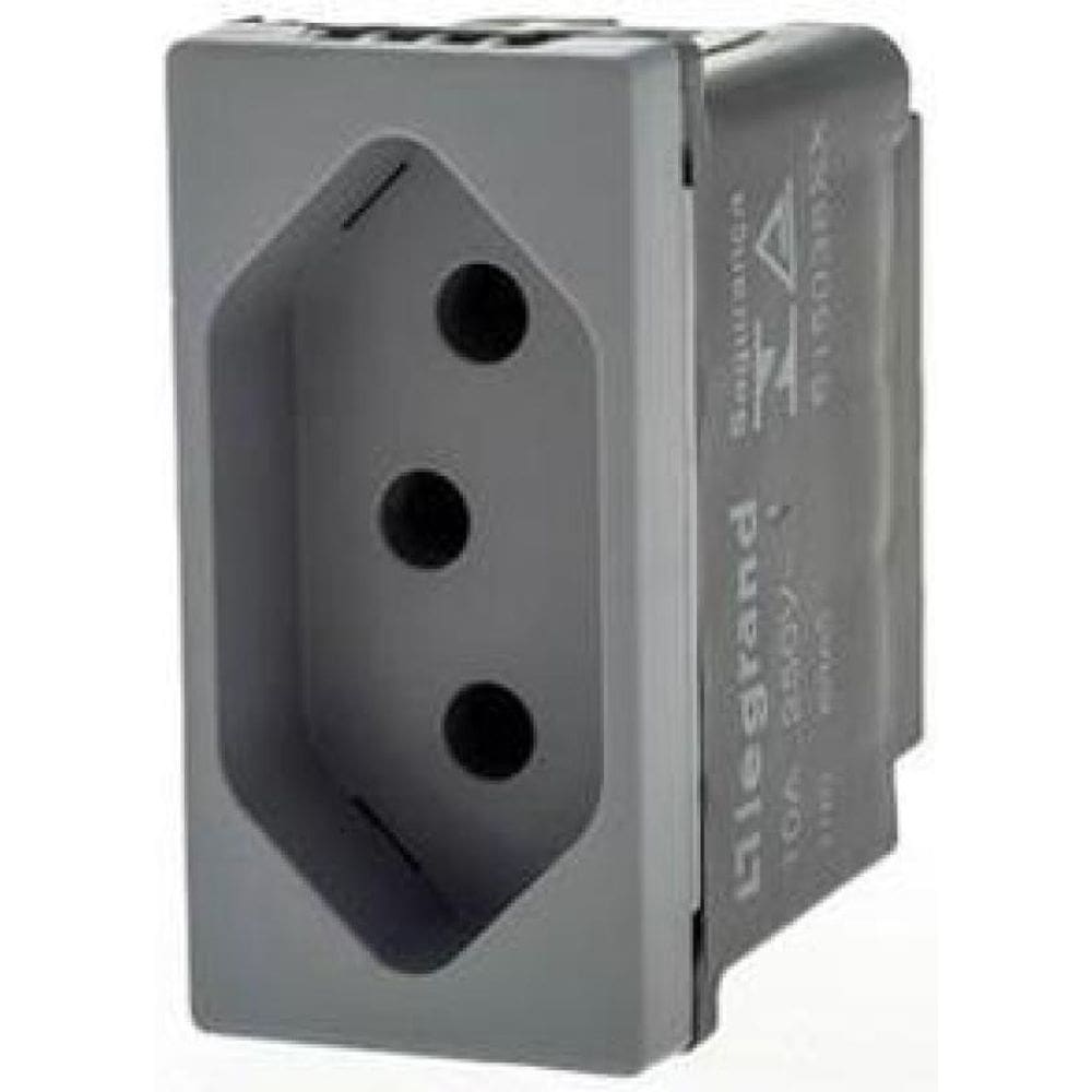 Modulo Tomada 2P+T 10A Pial Plus+ Legrand Cinza Acetinado