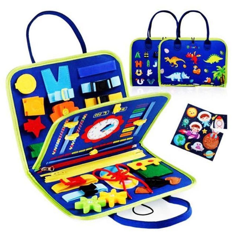 Bolsa Maleta Pasta Infantil Montessori Pedagógica Azul