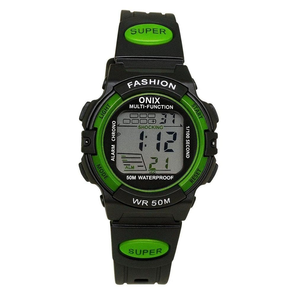 Relógio Menina Onix Digital It-619 0162 Preto E Verde