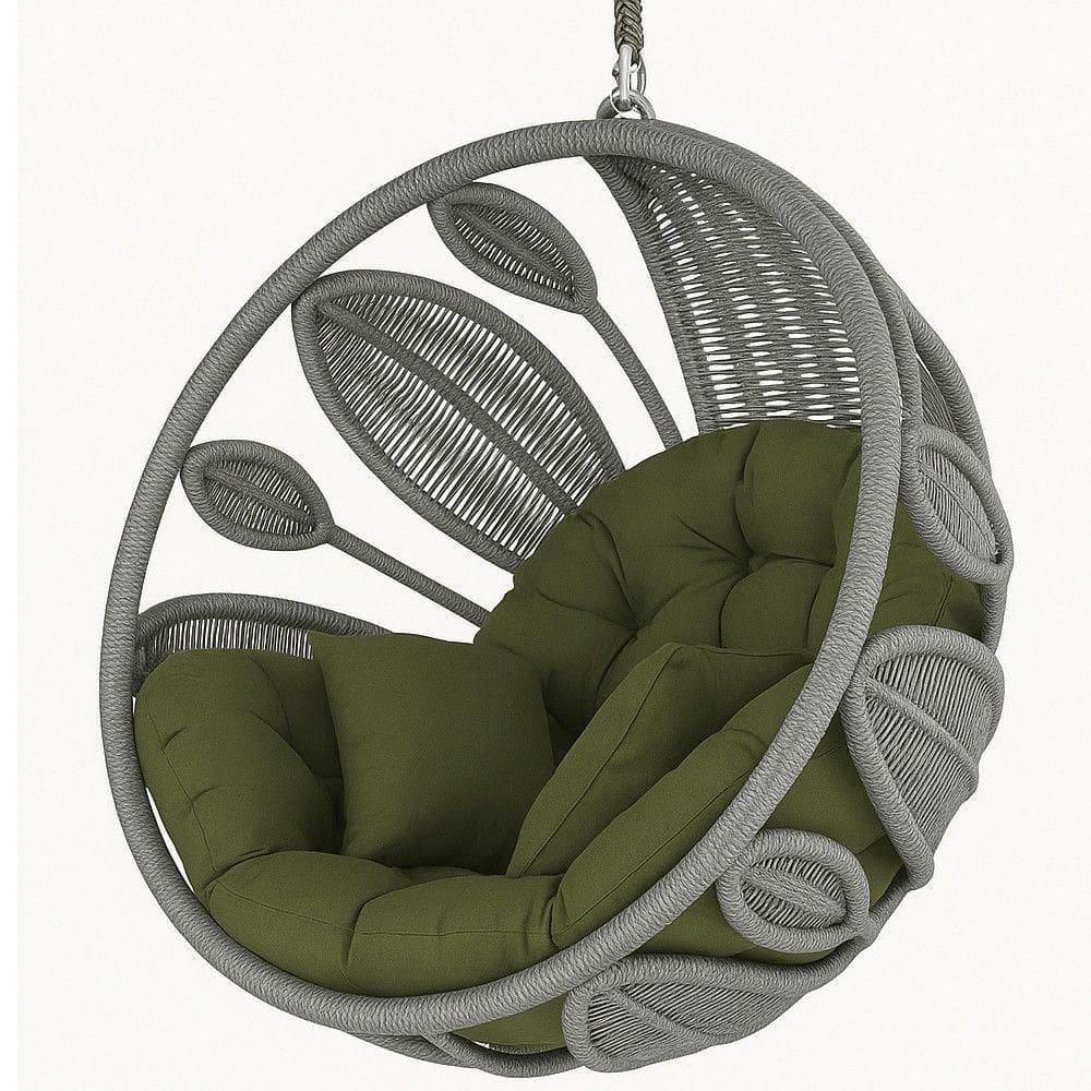 Balanço Petala Suspenso Corda Alumínio Jardim Varanda Prata