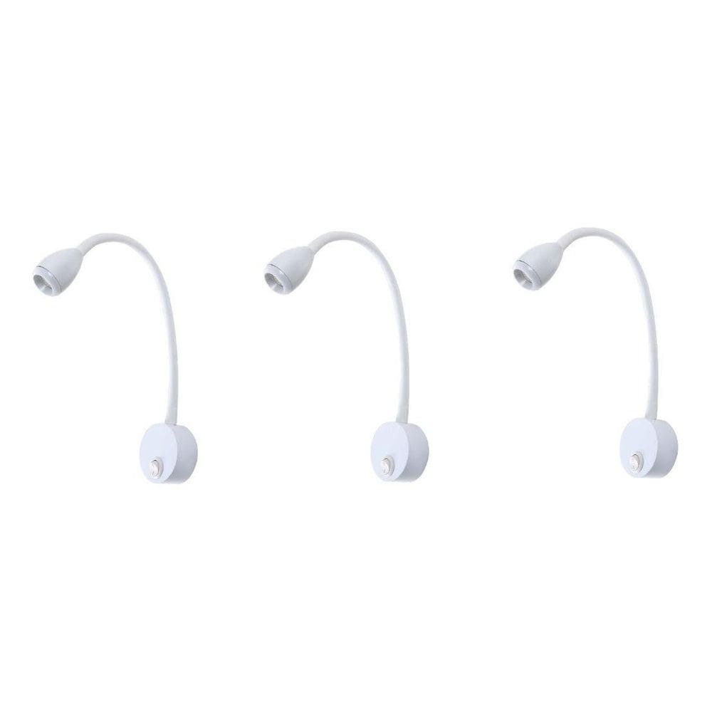 Arandela Movel Led 3W 3000K Leitura Cabeceira BrancaAli28 3U