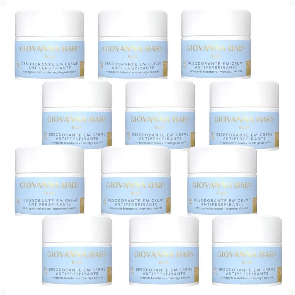 Kit Giovanna Baby Blue: 12 Desodorantes em Creme Antiperspirante 55g