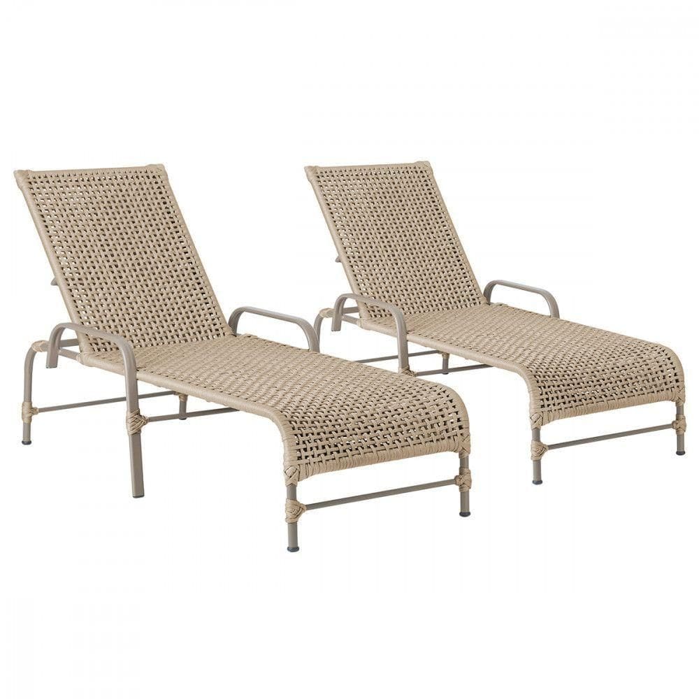 2 Espreguiçadeiras Reclinavel Catar Fendi Trama Rami