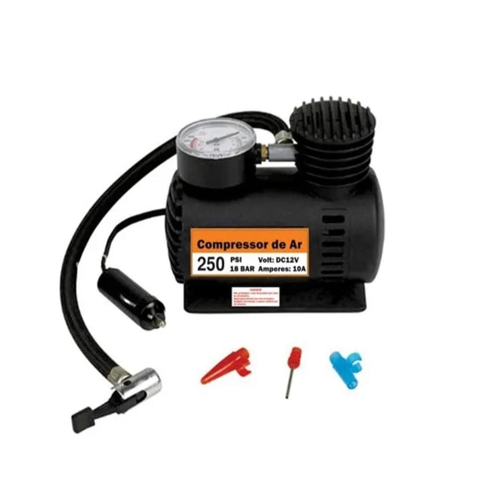 Mini Compressor De Ar 12V 250Psi Carro Portátil Calibrador
