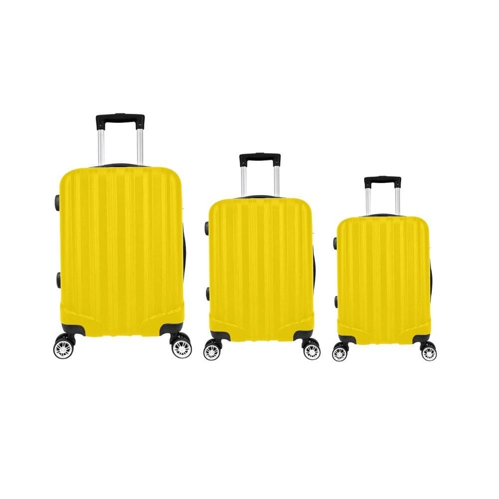 Kit Mala de Viagem abs 3 peças Adventure Fortt Amarela - KMV01-AM\n
