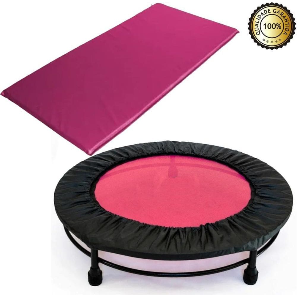 Jump Rosa Profissional Mini Cama Elástica + Capa +Colchonete