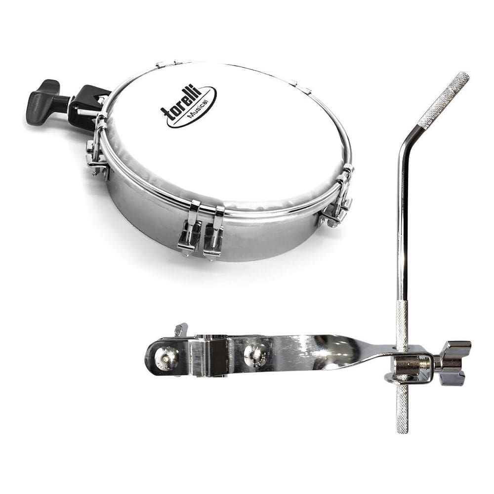 Tamborim Com Clamp Tt409 E Suporte Para Percussão Ta422