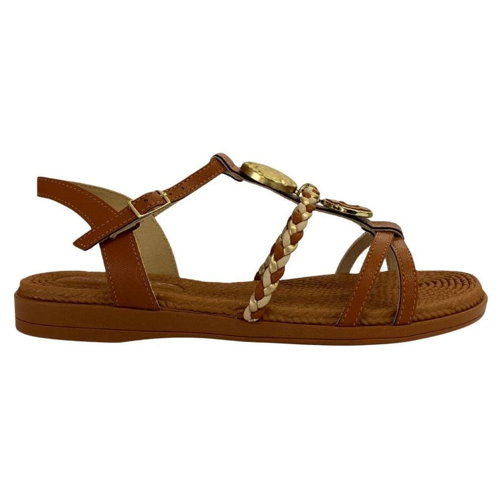 Sandália Rasteira Piccadilly 513040 Feminino Marrom casual