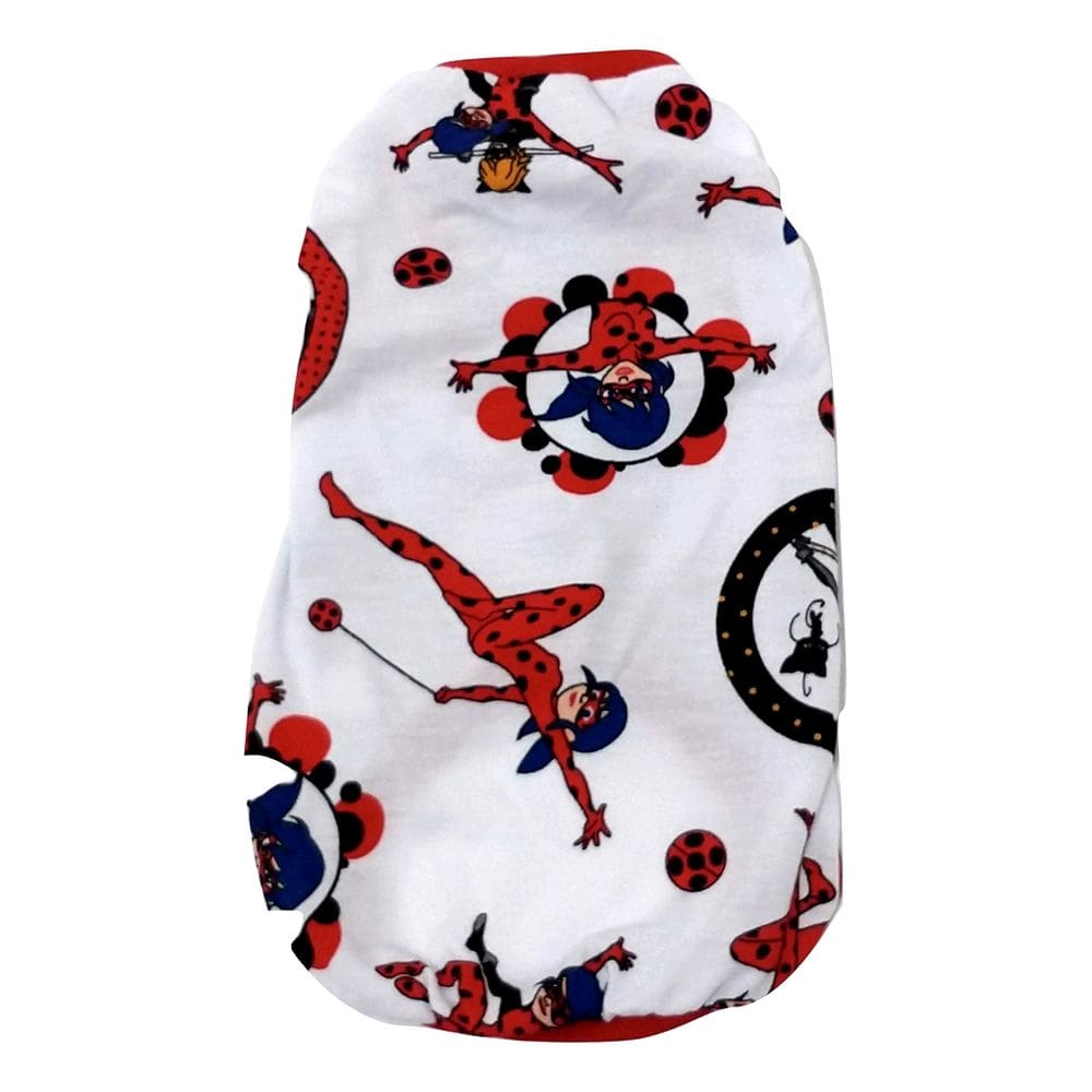 Pijama para cachorro Estampa Miraculosas branca Tamanho EG