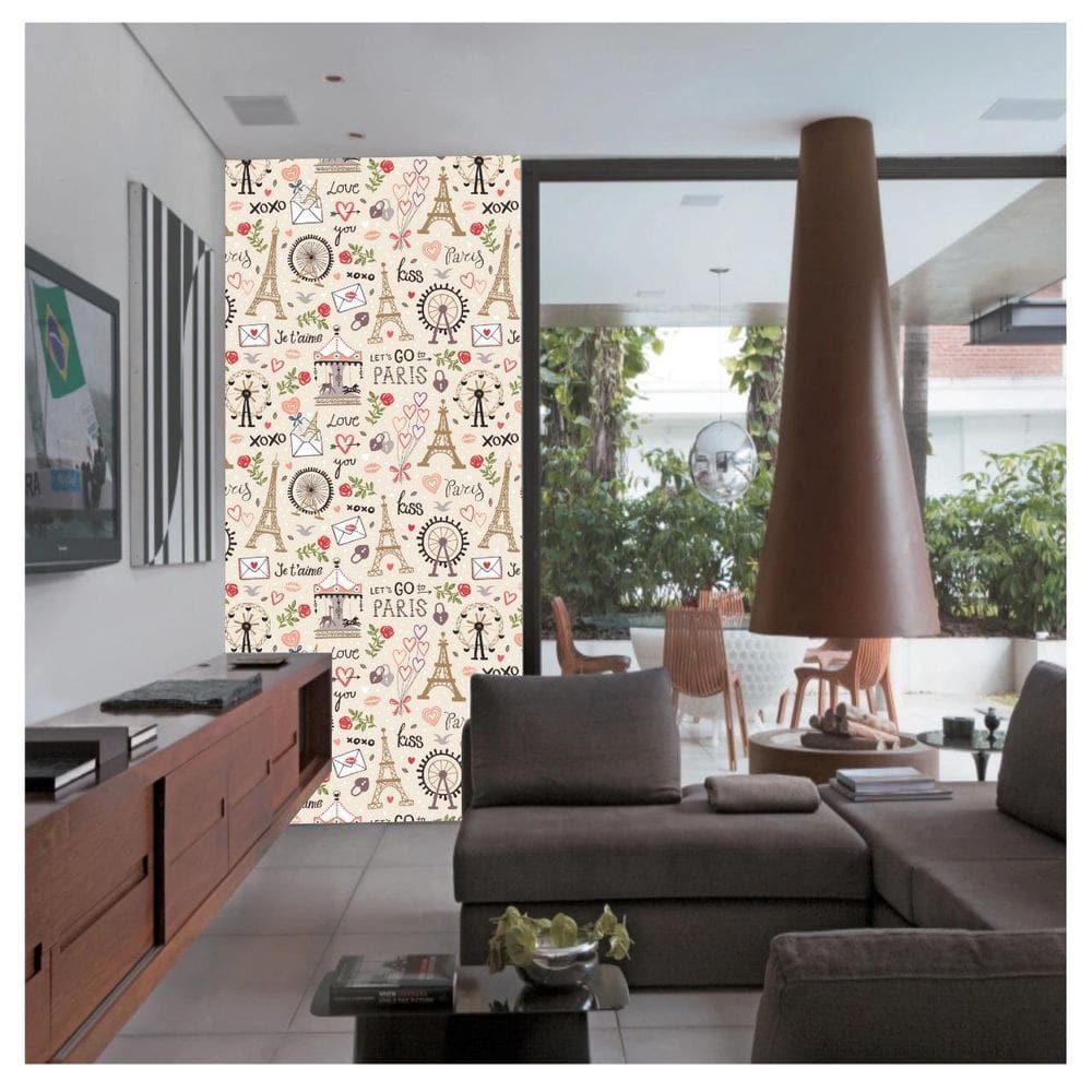Papel De Parede Adesivo Paris Love You 300X52Cm Sala Quarto