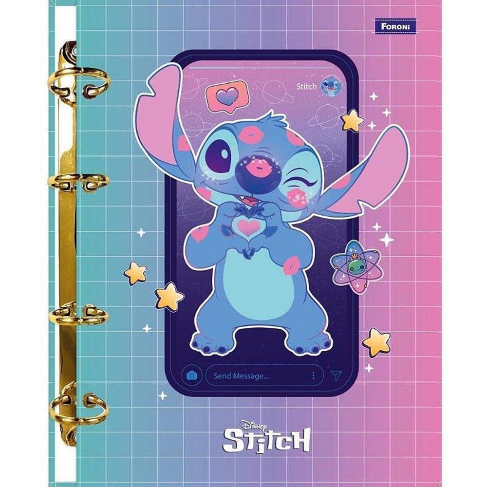 Capa Dura Aloha Stitch Rosa Divisórias 7062
