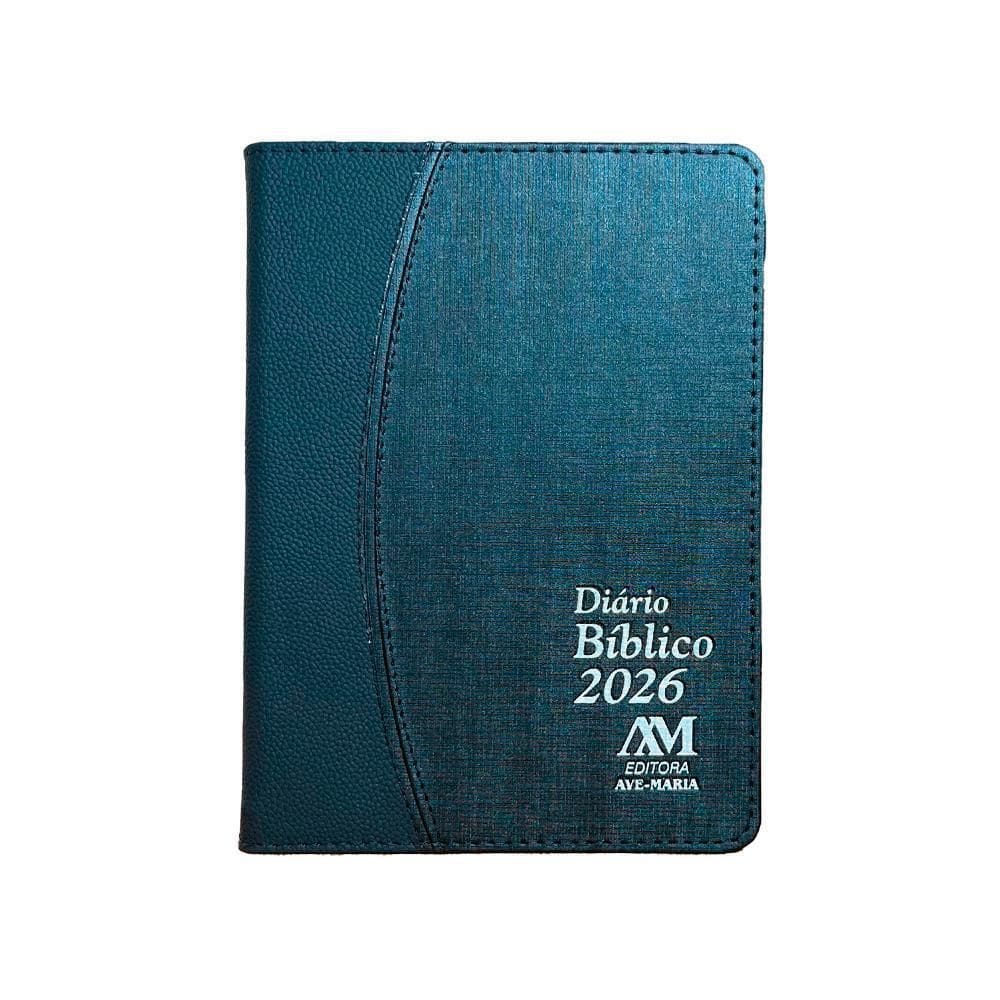Agenda Luxo Diário Bíblico 2026 Capa Preta Pano Couro
