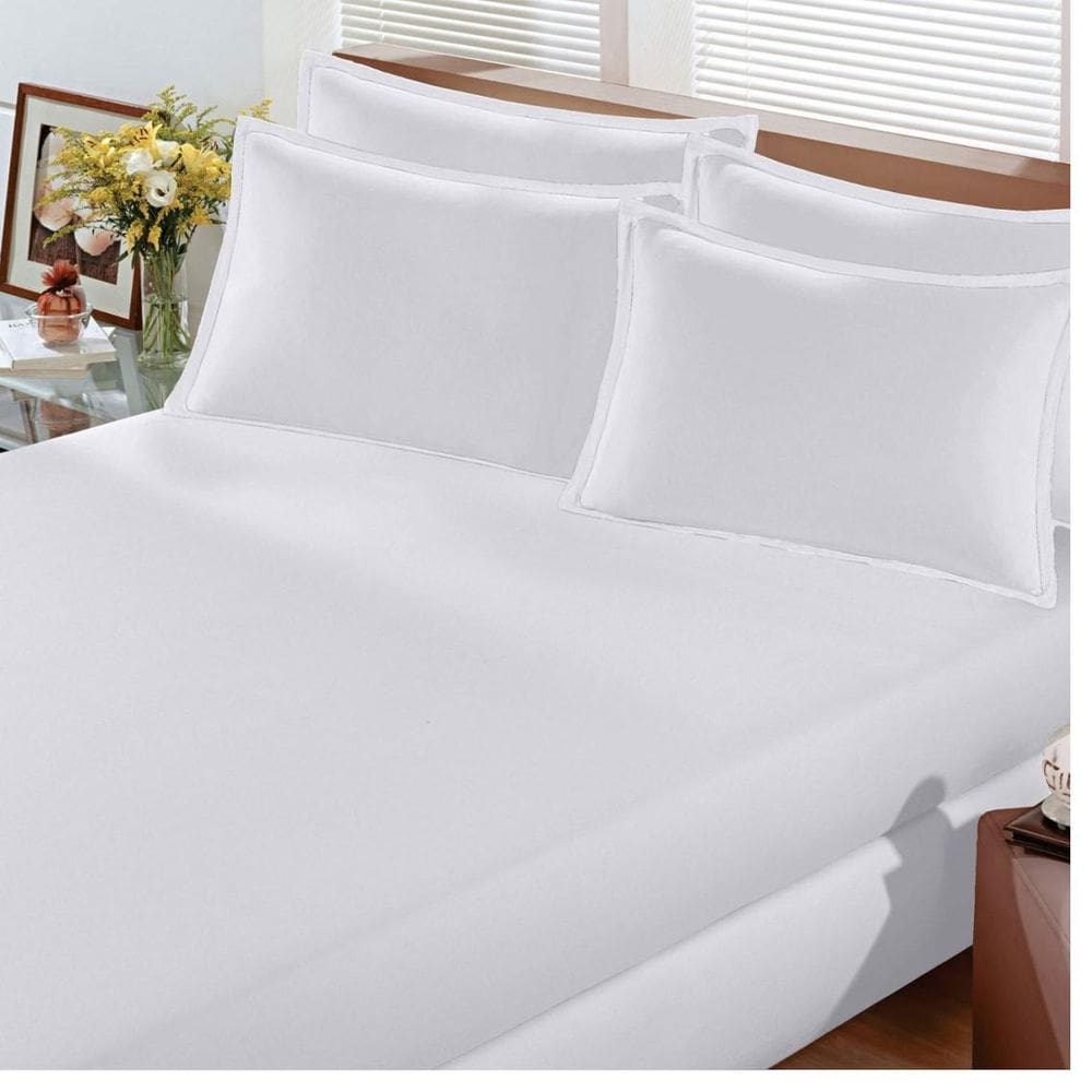 Lençol De Malha Venesa Fio Penteado Solteiro 20Cm Branco