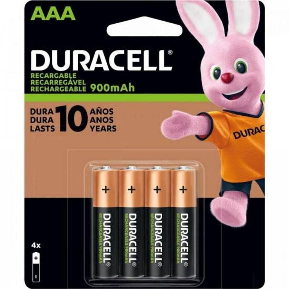 Pilha Recarregável Aaa 900mah (c/4 Pilhas) Duracell [f002]