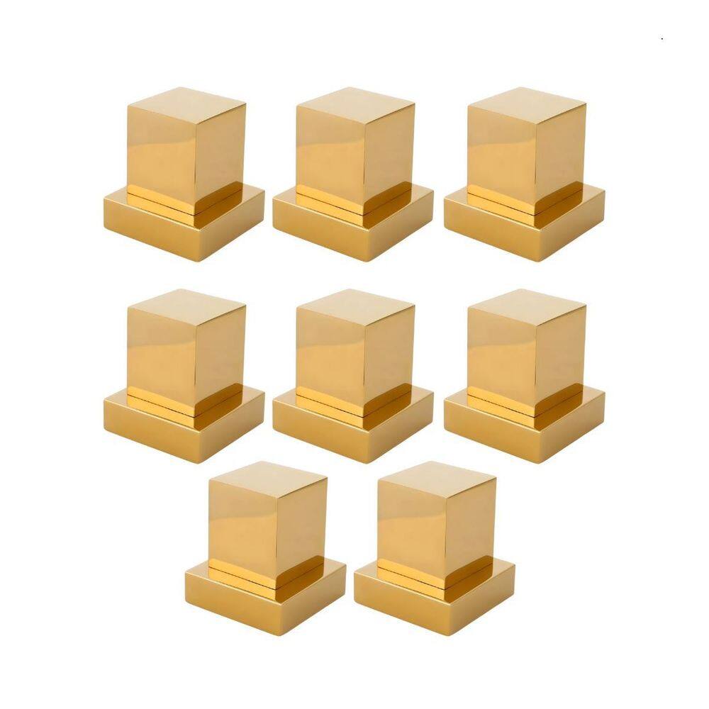 Kit 8 Acabamentos Para Registro Quadrado Metal Dourado