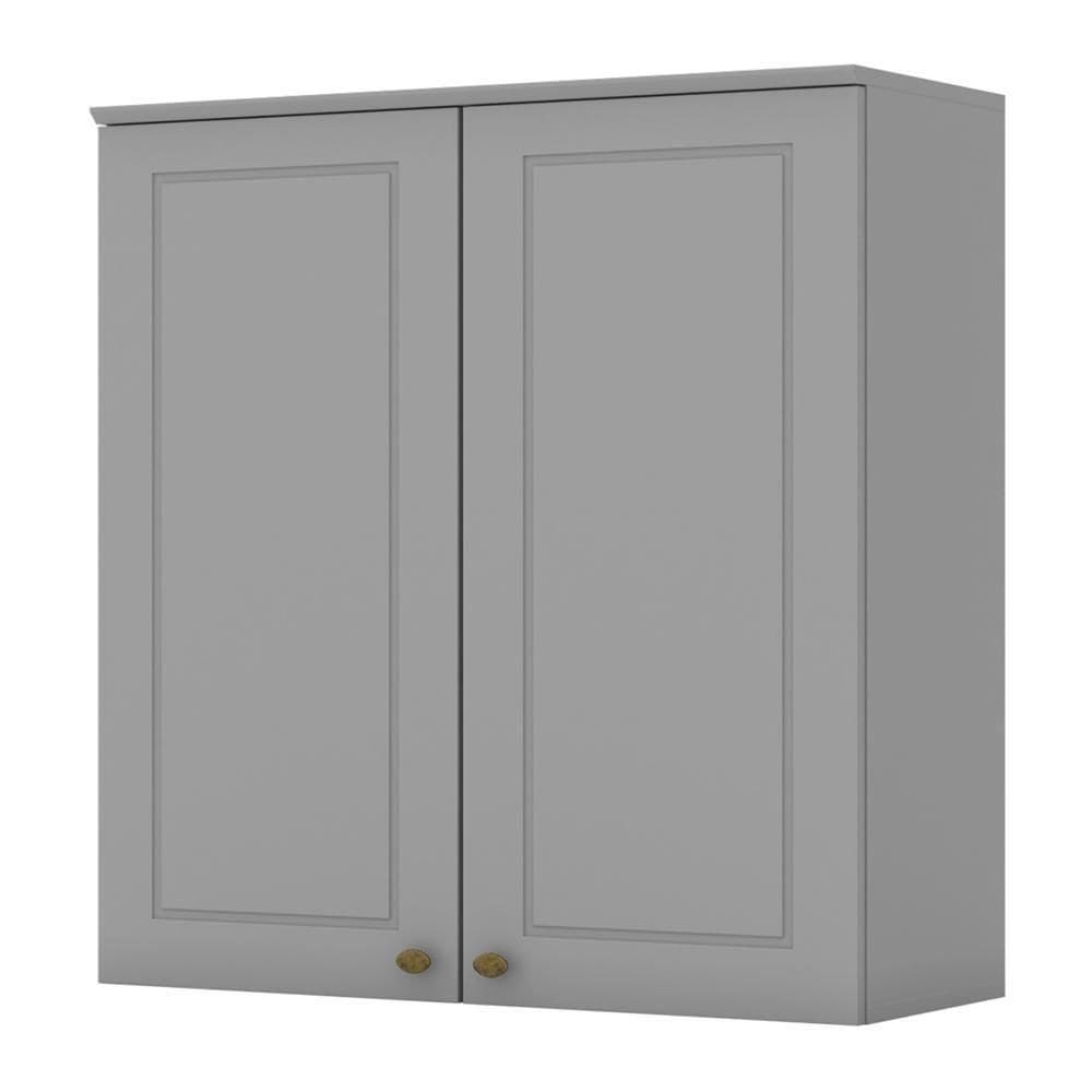 Armário Aéreo 2 Portas 80cm Americana Cinza - Móveis Henn Cinza