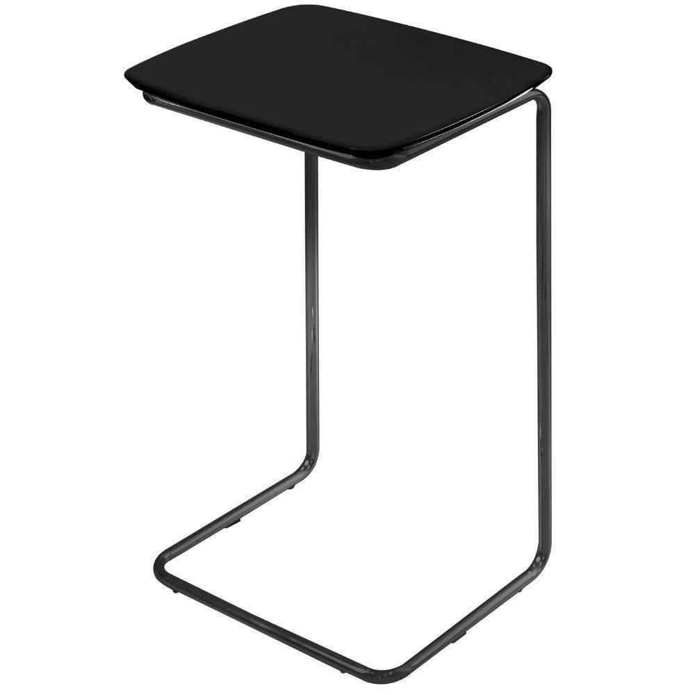 Mesa De Apoio Slim Preto Em Metal Preto