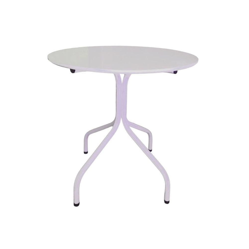 Mesa Moema 80x80 Branca Base Branca