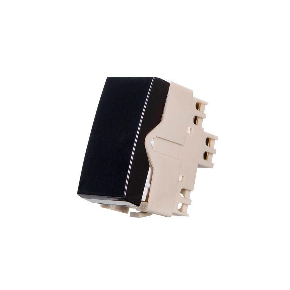 Módulo Interruptor Simples Margirius Sleek 10A Preto Ebony