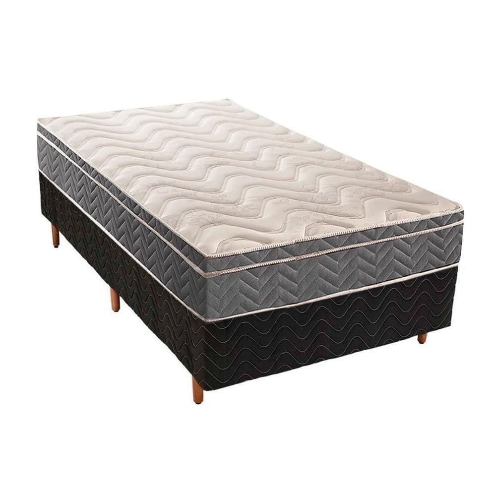 Cama Box Solteiro: Colchão Ortopédico Paropas D45/ep Confort Mega FirmeBase Fantasy Black(88x188)