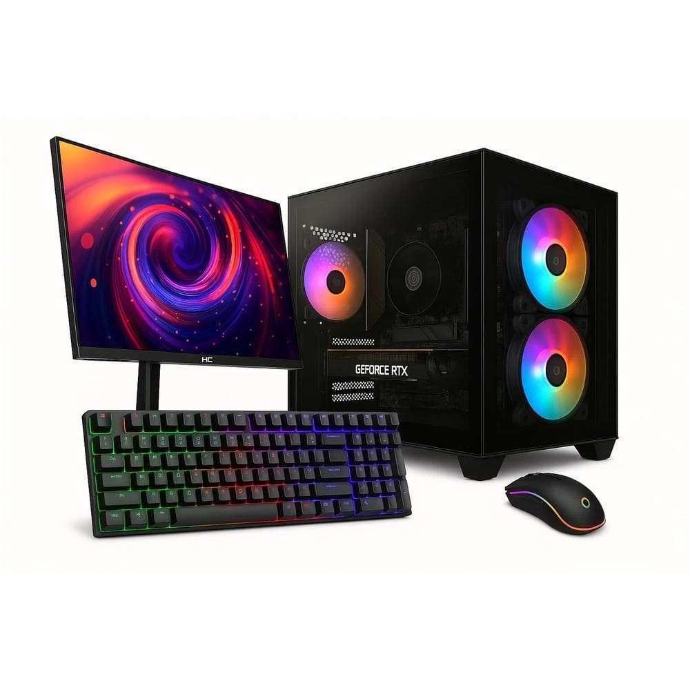 PC Gamer Completo Skill Apex Series, AMD Ryzne 5 5600GT, Radeon RX 580 8GB, 16GB DDR4, SSD 512GB M.2, Monitor LED 24” 180Hz, Preto SAS014