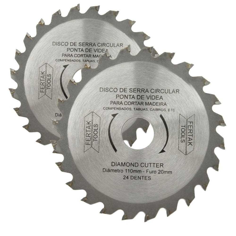 Disco Serra Circular Madeira 24 Dentes 110X20Mm Kit 02 Un