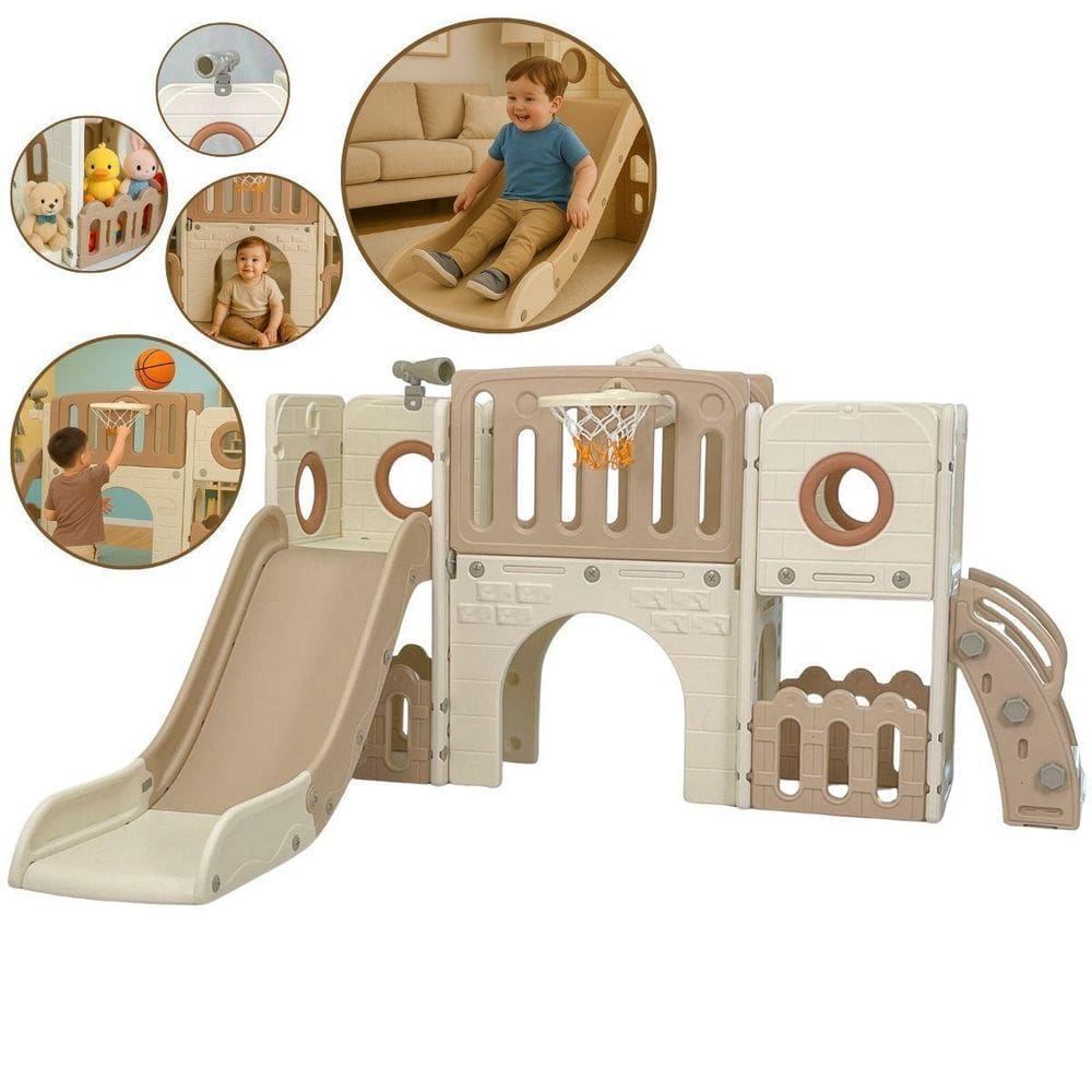 Playground Infantil Brinquedo 5X1 Escorregador Túnel E Mais