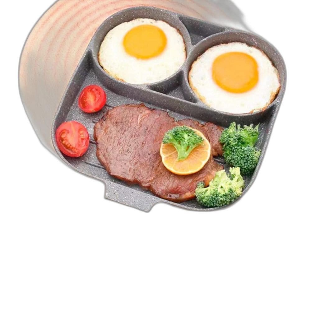 Frigideira Ovo Hamburguer 3Em1 Antiaderente Ceramica Indução