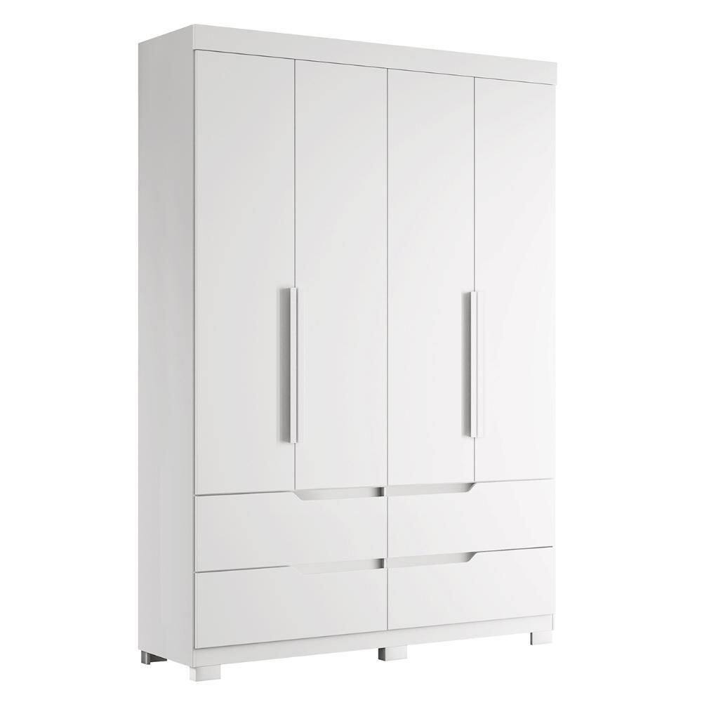 Guarda Roupa Solteiro 160cm 4 Portas Doble Branco - Albatroz