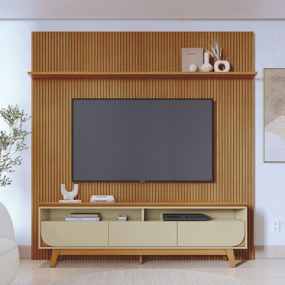 Kit Luna Painel E Rack Com Painel Cumaru-opala