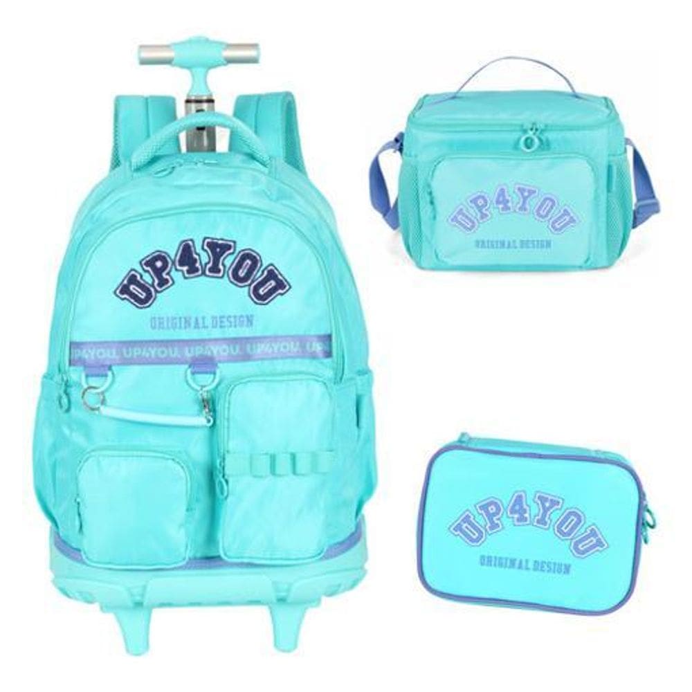 Kit Mochila Rodinhas Lancheira E Estojo Up4You