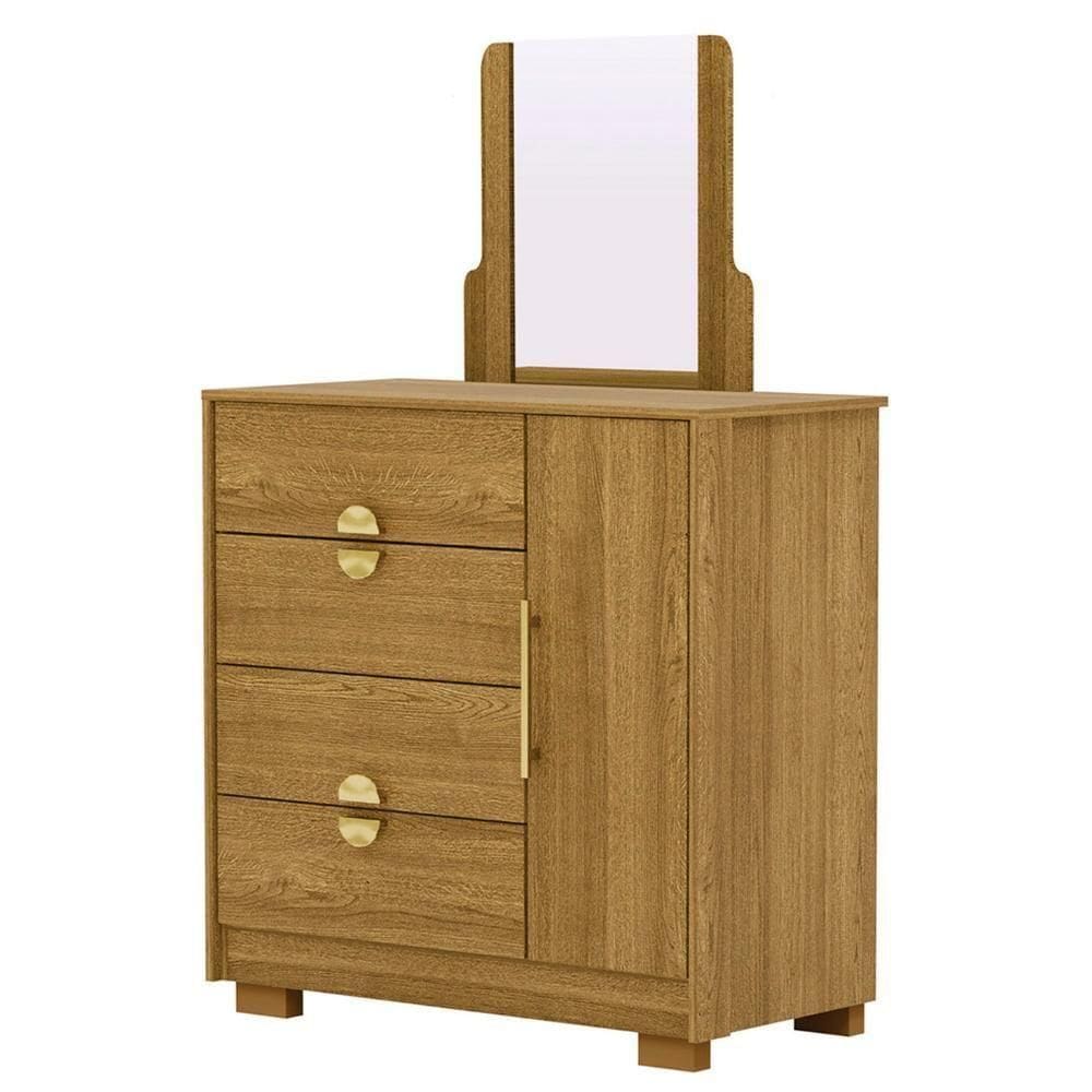 Cômoda Para Quarto 93cm Com Espelho Ilha Bela Nature - Vila Rica