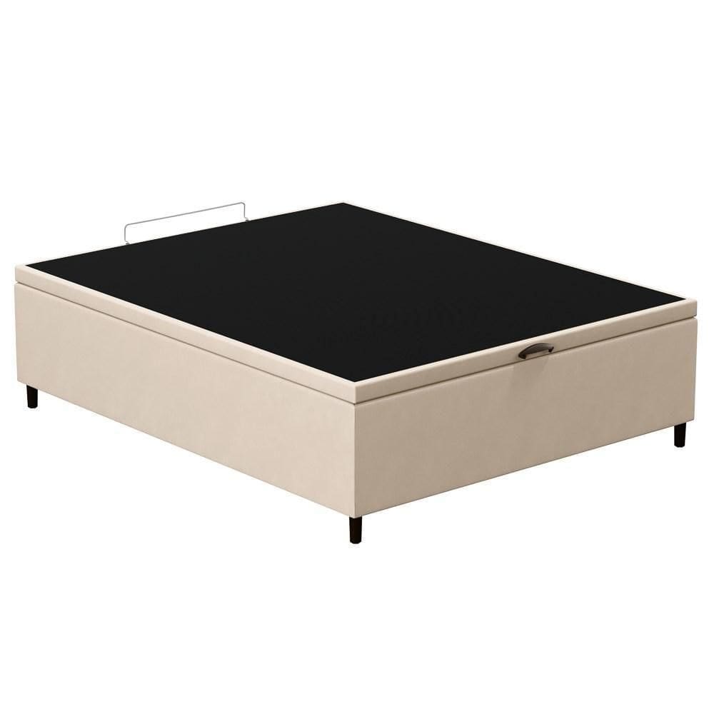 Base Para Cama Box Baú Casal 138x188cm Hit Z04 Suede Bege - Mpozenato
