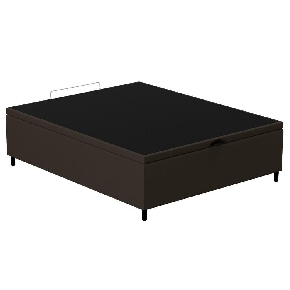 Base Para Cama Box Baú Casal 138x188cm Hit Z04 Suede Marrom - Mpozenato