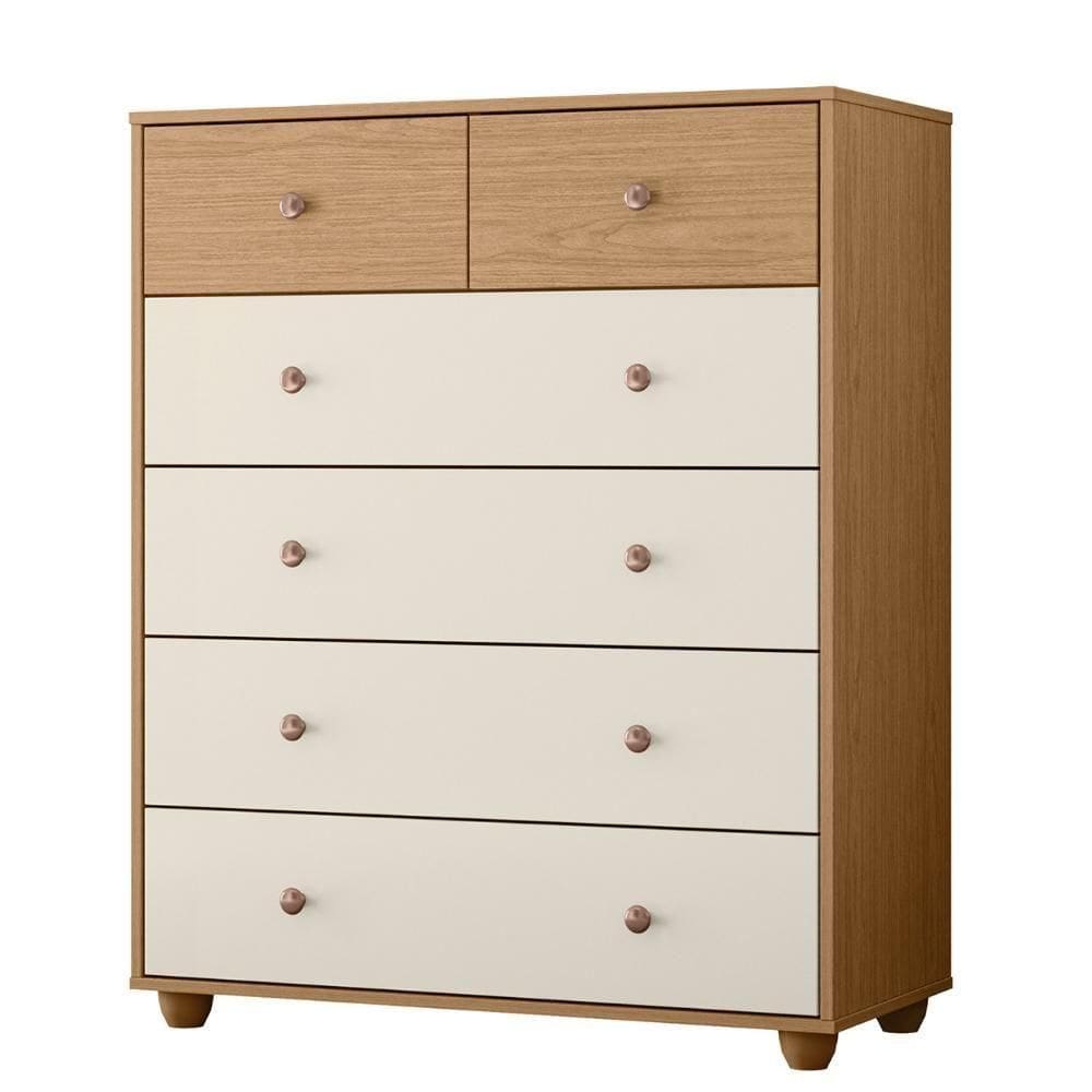 Cômoda Para Quarto 6 Gavetas 90cm Vittoria Off-freijó - Albatroz