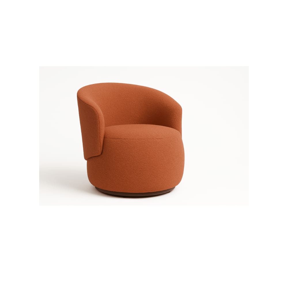 Poltrona Decorativa Sala Estar Orgânica Beatriz Boucle Terracota - Montanaris Decor