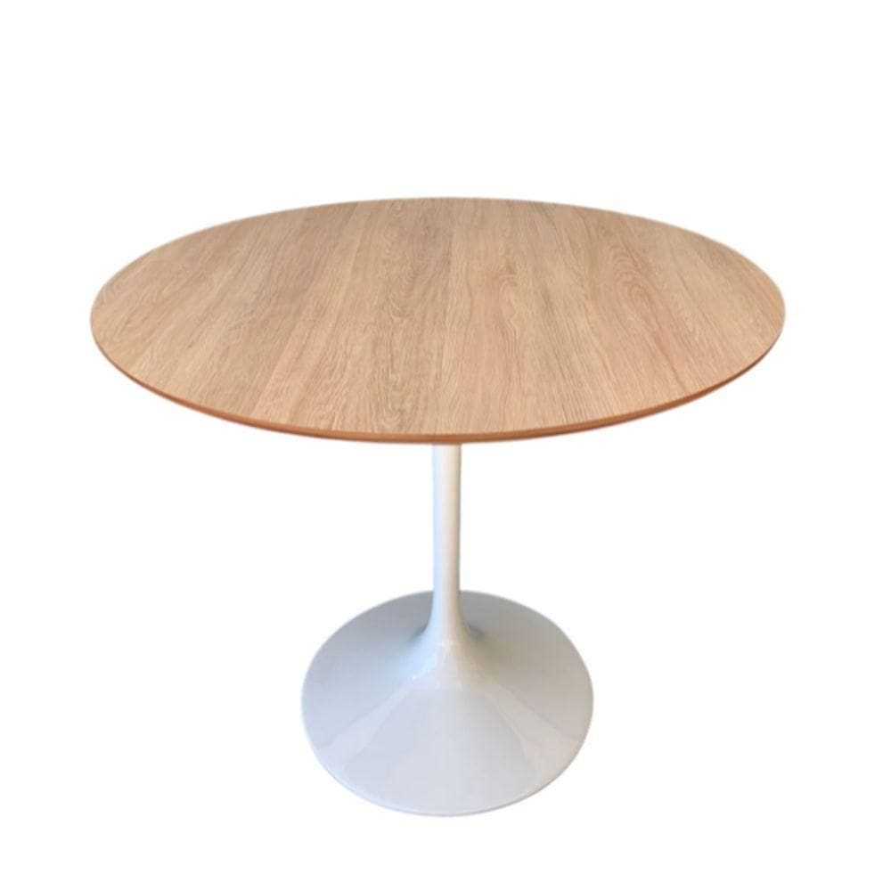 Mesa De Jantar Tulipa Saarinen Redonda 90cm Base Branca Tampo Jade
