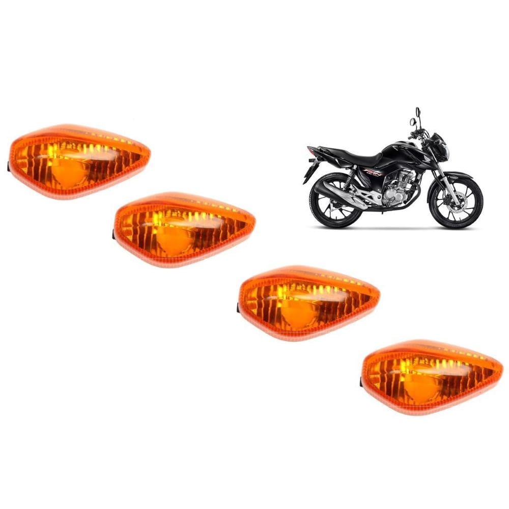 4 Lentes Pisca Laranja Cg Titan Fan 125 150 160 2014 A 2022