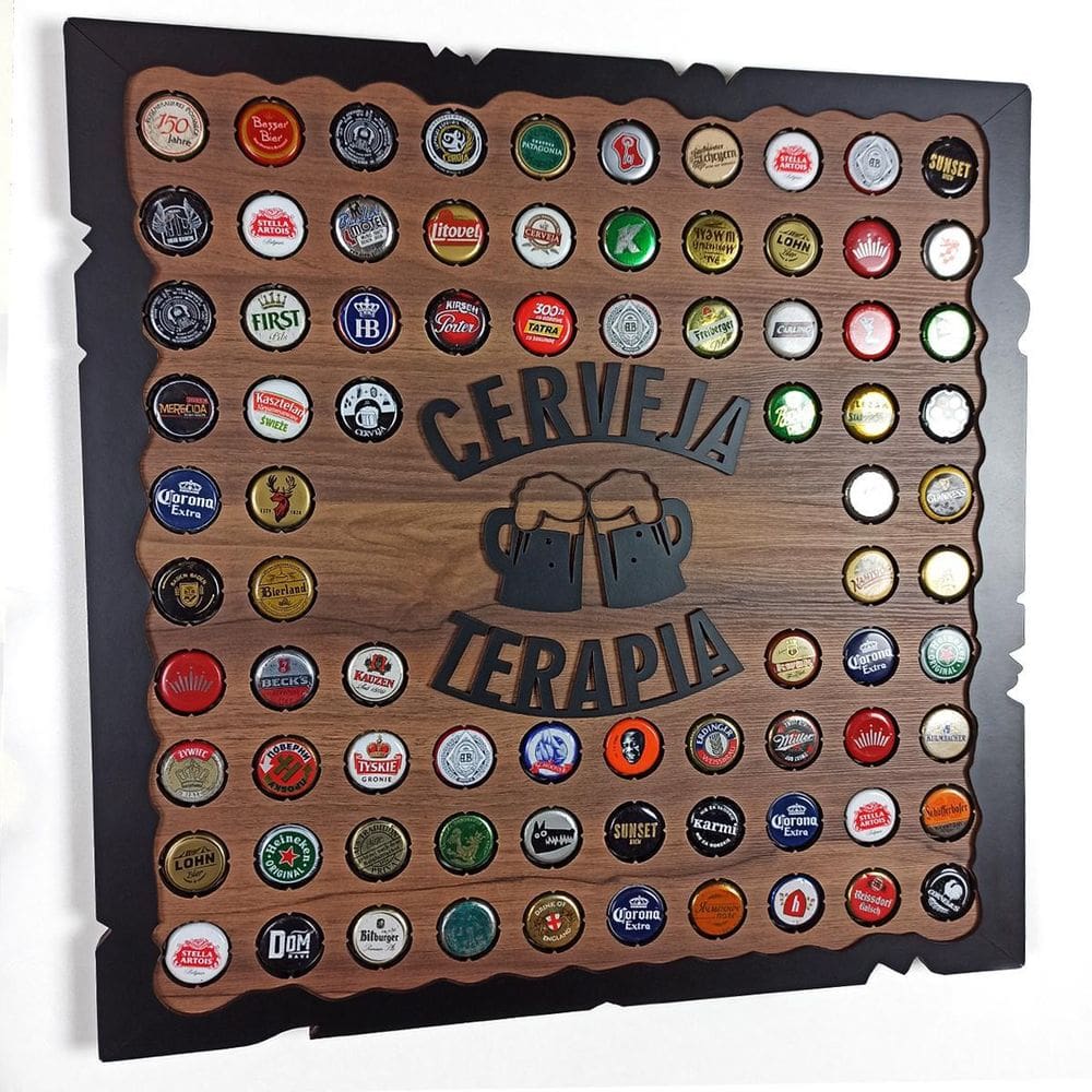 Quadro Porta Tampinhas Churrasco Área Festa - Cervejaterapia