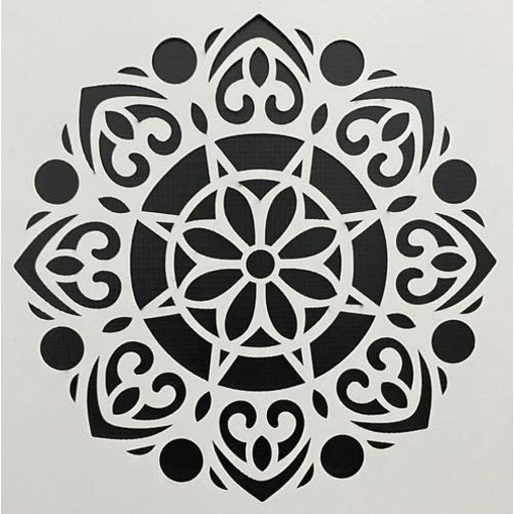 Stencil Gabarito Mandala Circular Revestimento De Parede 3D