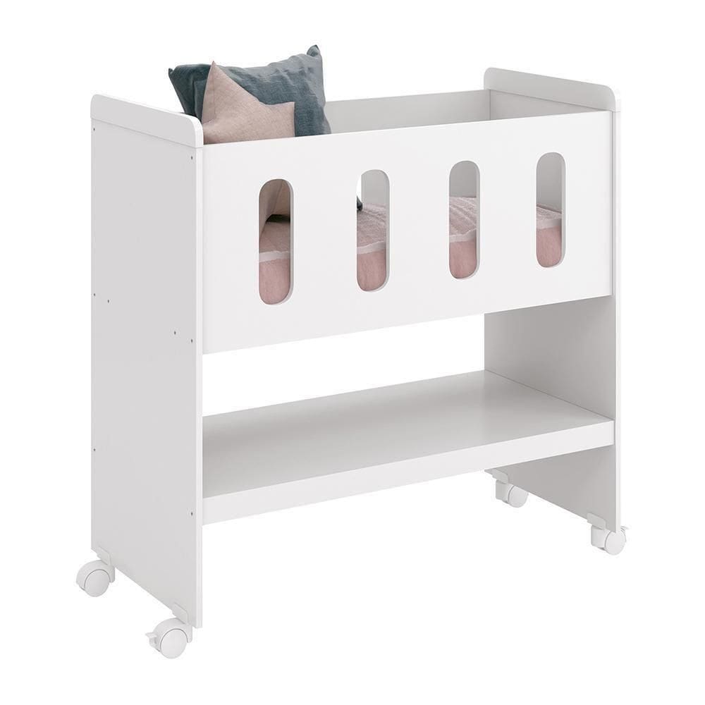 Mini Berço Zain 3 Em 1 Branco Fosco Com Colchão