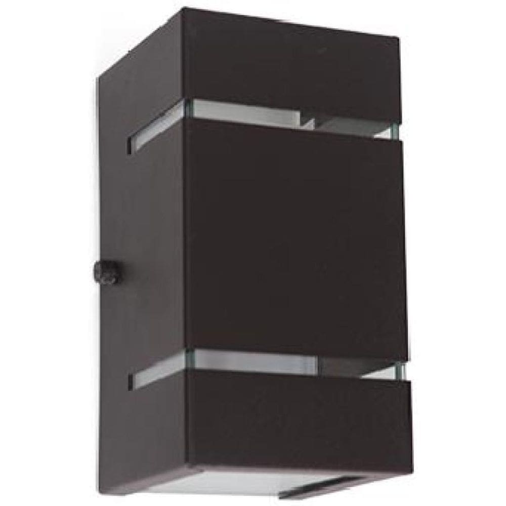 Arandela 2 Focos Com Frisos Facho Externa Parede Muro Marrom